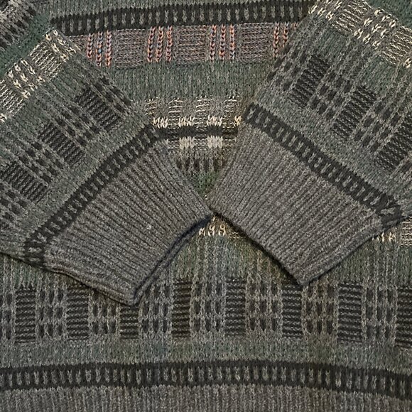 Men's VTG Jantzen Geometric Knit Sweater SZ LARGE Multicolor Grandpa Retro - Picture 7 of 12